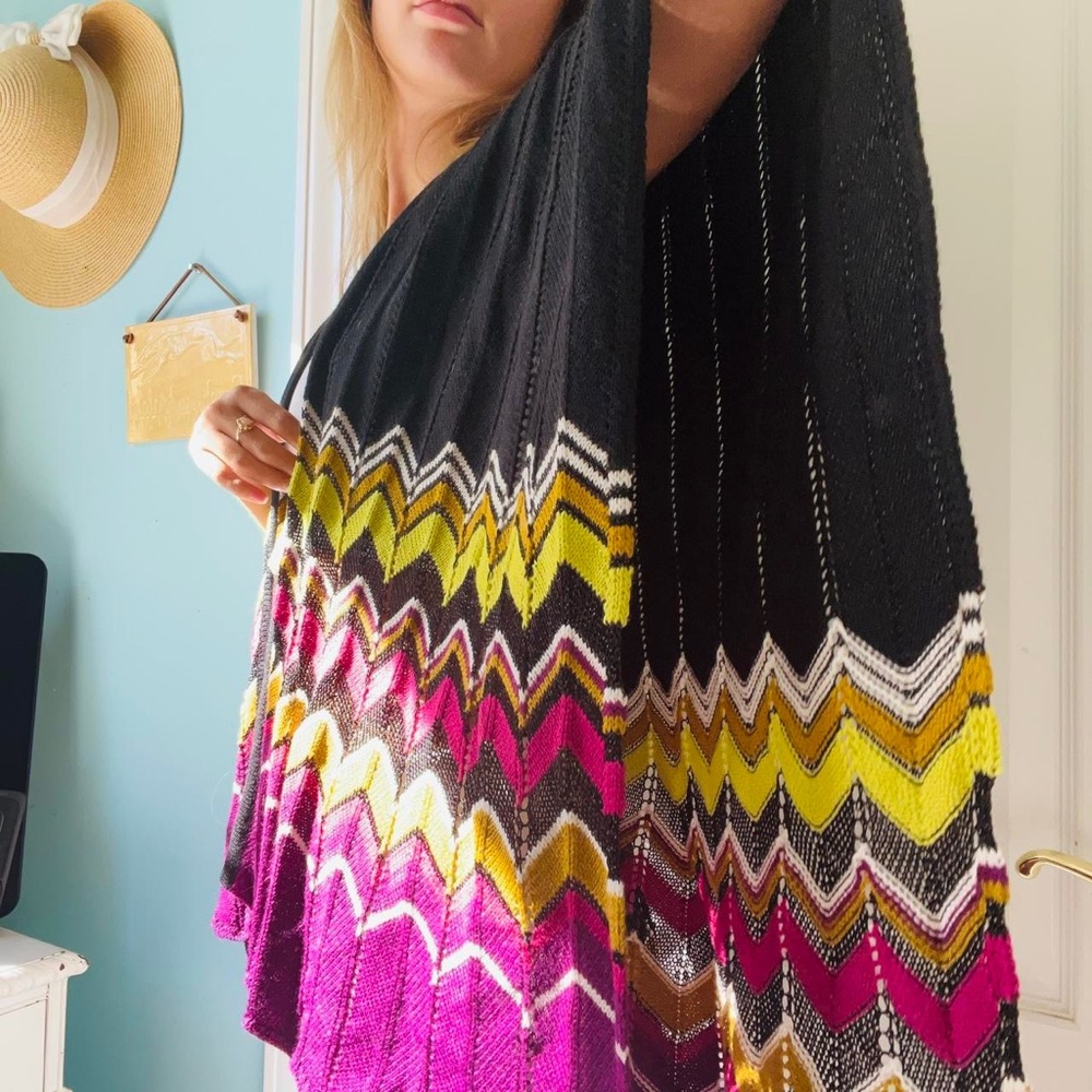 Missoni for Target Black and Multicolor Chevron Poncho - Picture 2 of 3